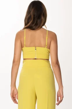 Dramèe Crop Top con StrassGIALLO