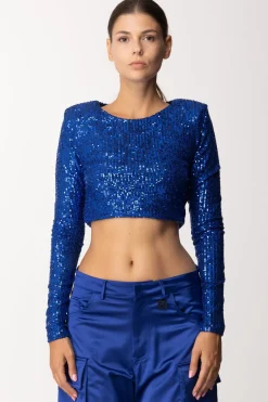 Dramèe Crop Top Full PaillettesBLU