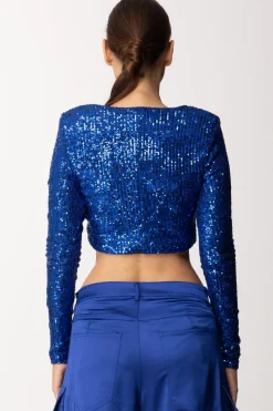 Dramèe Crop Top Full PaillettesBLU