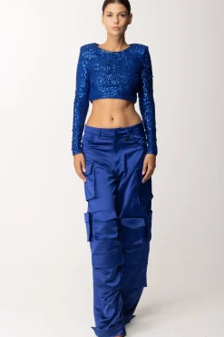 Dramèe Crop Top Full PaillettesBLU
