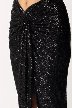 Dramèe Gonna Midi con Nodo Full PaillettesNERO