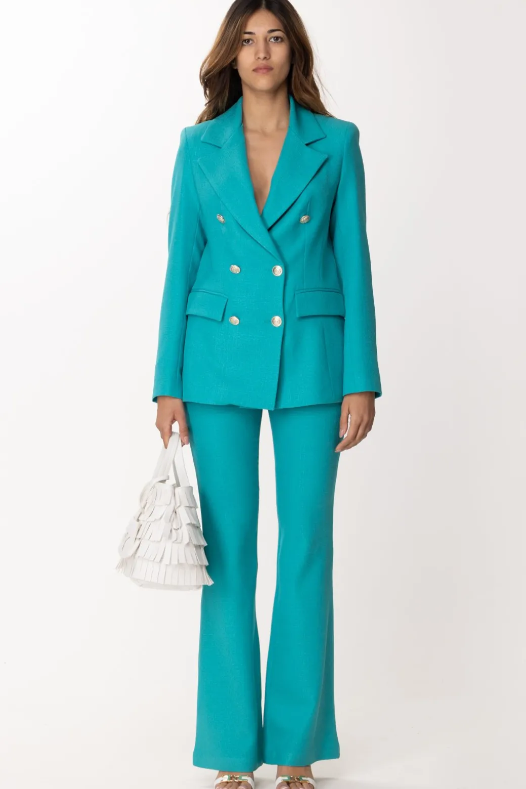 Dramèe Pantaloni a Vita AltaVERDE