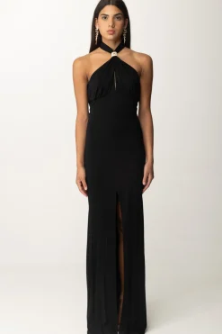 Elisabetta Franchi Abito Red Carpet con Scollo All'americanaNERO