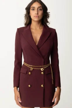 Elisabetta Franchi Abito Robe Manteau con CinturaROUGE NOIR