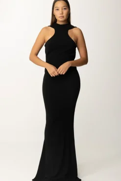 Elisabetta Franchi Abito Red Carpet con Collana e Scollo Sul RetroNERO