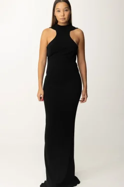 Elisabetta Franchi Abito Red Carpet con Collana e Scollo Sul RetroNERO