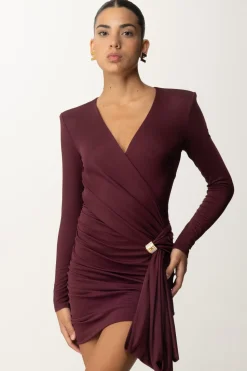 Elisabetta Franchi Abito In Jersey Drappeggiato con Schiena NudaROUGE NOIR