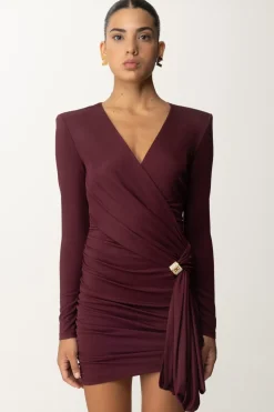 Elisabetta Franchi Abito In Jersey Drappeggiato con Schiena NudaROUGE NOIR