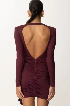 Elisabetta Franchi Abito In Jersey Drappeggiato con Schiena NudaROUGE NOIR