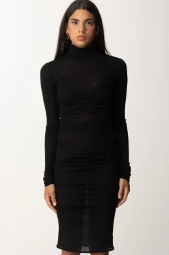 Elisabetta Franchi Abito Midi In Jersey e LanaNERO