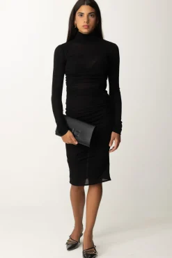 Elisabetta Franchi Abito Midi In Jersey e LanaNERO