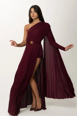 Elisabetta Franchi Abito Red Carpet Monospalla In LurexROUGE NOIR