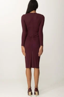 Elisabetta Franchi Abito Midi Drappeggiato con Cut-outROUGE NOIR