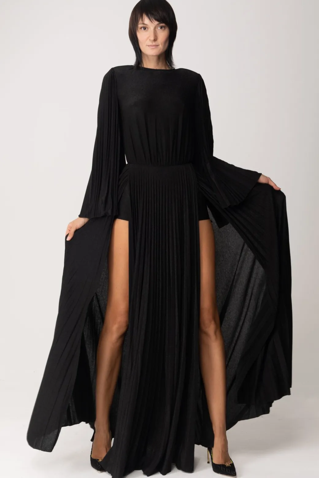 Elisabetta Franchi Abito Red Carpet con Scollo e Collana Sul RetroNERO