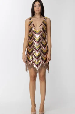 Elisabetta Franchi Abito con Paillettes e FrangeBLUSH