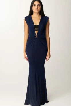 Elisabetta Franchi Abito Red Carpet In Lurex con ReggisenoNAVY/NERO