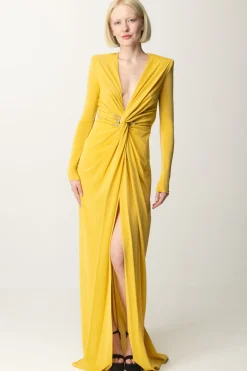 Elisabetta Franchi Abito Red Carpet In Lurex con Nodo CentraleMIMOSA