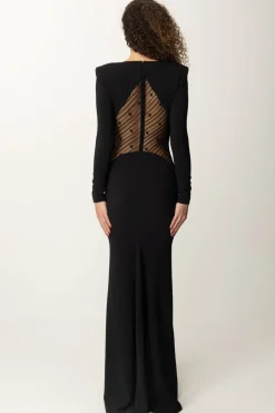 Elisabetta Franchi Abito Red Carpet con Inserto In TulleNERO