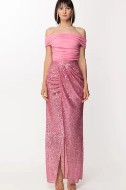 Elisabetta Franchi Abito Red Carpet con Gonna RicamataBUBBLE