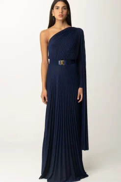 Elisabetta Franchi Abito Red Carpet Monospalla In LurexNAVY