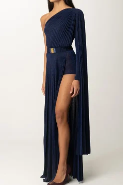 Elisabetta Franchi Abito Red Carpet Monospalla In LurexNAVY