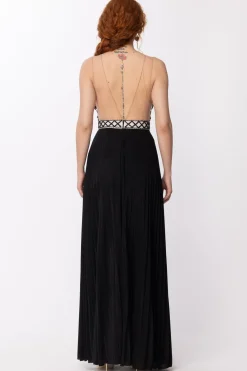 Elisabetta Franchi Abito Red Carpet con Corpetto RicamatoBURRO/NERO