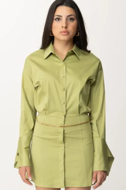 Elisabetta Franchi Abito Camicia Mini con CateninaPISTACCHIO