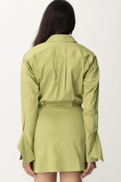 Elisabetta Franchi Abito Camicia Mini con CateninaPISTACCHIO