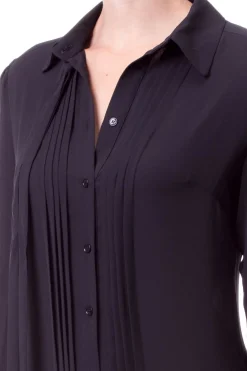 Elisabetta Franchi Abito Chemisier con Cintura e Gonna In PailletesNERO