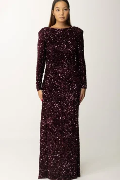 Elisabetta Franchi Abito Red Carpet In Ciniglia Full PaillettesROUGE NOIR