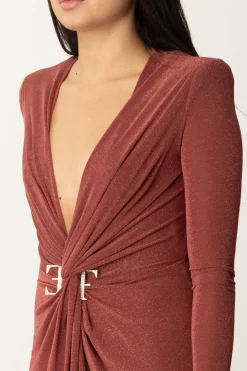 Elisabetta Franchi Abito Red Carpet In Lurex con Nodo CentraleOMBRETTO