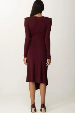 Elisabetta Franchi Abito Midi Drappeggiato con CollanaROUGE NOIR