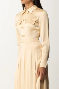 Elisabetta Franchi Abito Chemisier In AcetatoCREMA
