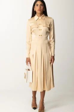 Elisabetta Franchi Abito Chemisier In AcetatoCREMA