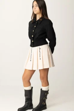 Elisabetta Franchi Bambina Giacca Corta In FlanellaNERO