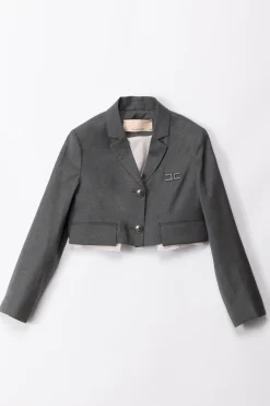 Elisabetta Franchi Bambina Giacca Crop con RicamoLEAD