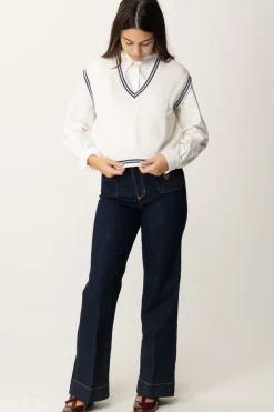 Elisabetta Franchi Bambina Gilet Corto In LanaBURRO/NAVY