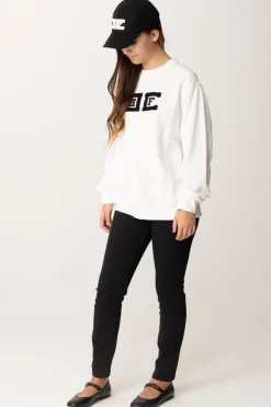 Elisabetta Franchi Bambina Felpa Over con Ricamo LogoAVORIO/RICAMO NERO