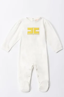 Elisabetta Franchi Bambina Tutina con Ricamo EmbossedIVORY/CEDAR