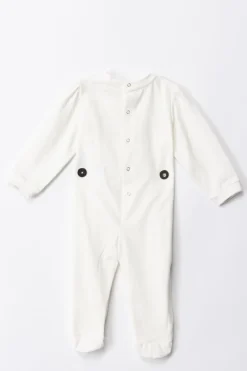 Elisabetta Franchi Bambina Tutina con Ricamo EmbossedIVORY/CEDAR