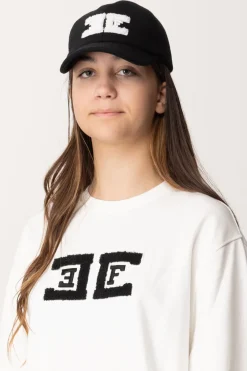 Elisabetta Franchi Bambina Cappello Da Baseball In Lana con LogoNERO