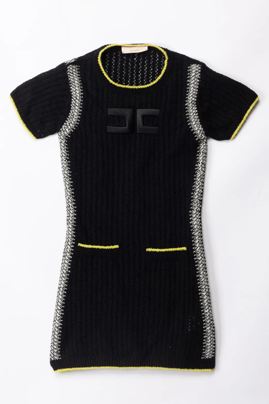 Elisabetta Franchi Bambina Abito In Maglia con RicamoBLACK/BUTTER/CEDAR