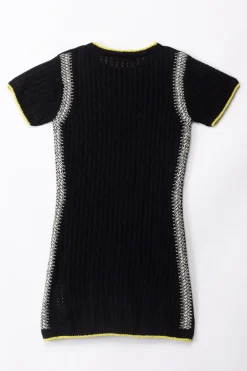 Elisabetta Franchi Bambina Abito In Maglia con RicamoBLACK/BUTTER/CEDAR