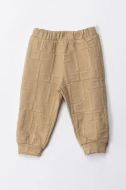 Elisabetta Franchi Bambina Completo Body e Leggings Logo EmbossedSAND/IVORY