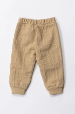 Elisabetta Franchi Bambina Completo Body e Leggings Logo EmbossedSAND/IVORY