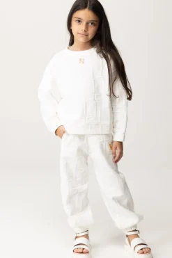 Elisabetta Franchi Bambina Pantaloni EmbossedLIGHT CREAM