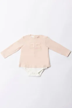 Elisabetta Franchi Bambina Completo Body e Leggings con Ricamo LogoIVORY/PORCELAIN