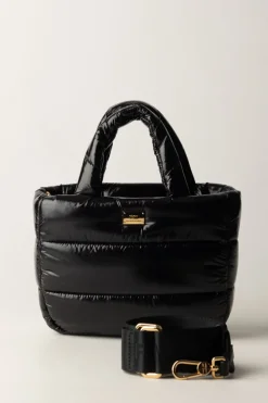 Elisabetta Franchi Bambina Borsa a Mano In Nylon ImbottitaNERO