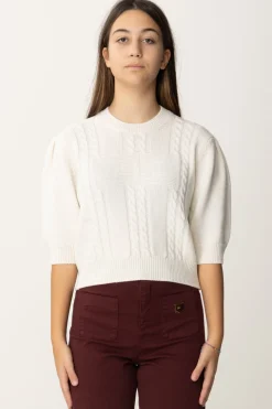 Elisabetta Franchi Bambina Maglione Girocollo In Lana con TrecceBURRO