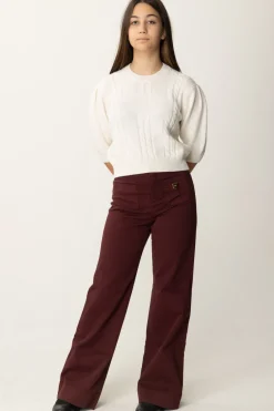 Elisabetta Franchi Bambina Maglione Girocollo In Lana con TrecceBURRO